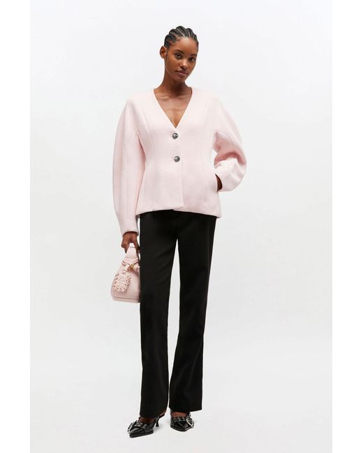 Ganni Pink Wool Blazer