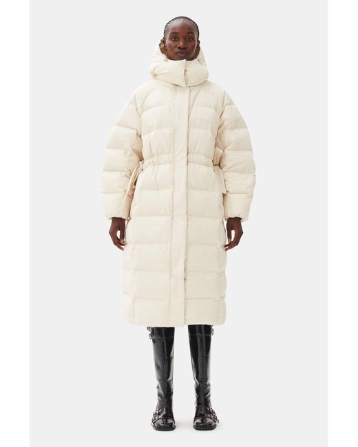 Ganni White Tech Puffer Coat