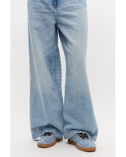 Ganni Blue 08 Denim Raw Edge Sneakers
