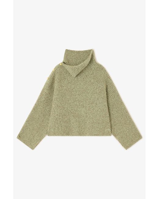 Ganni Green Mohair Jumper