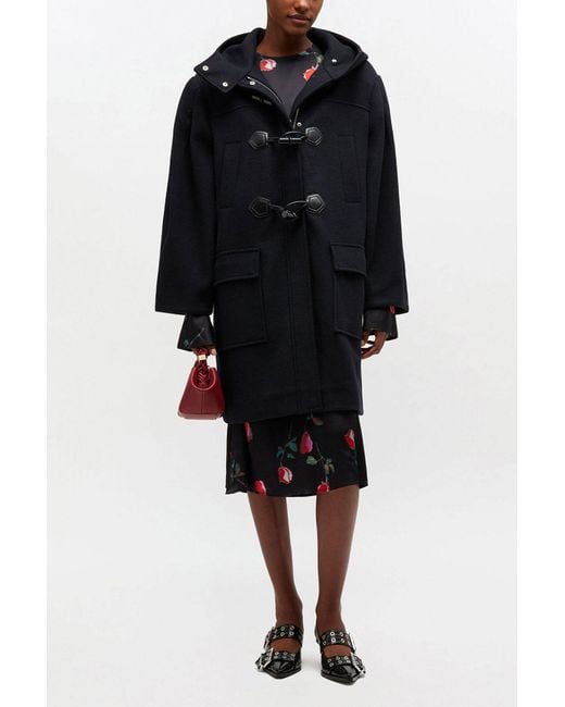 Ganni Black Wool Duffle Coat