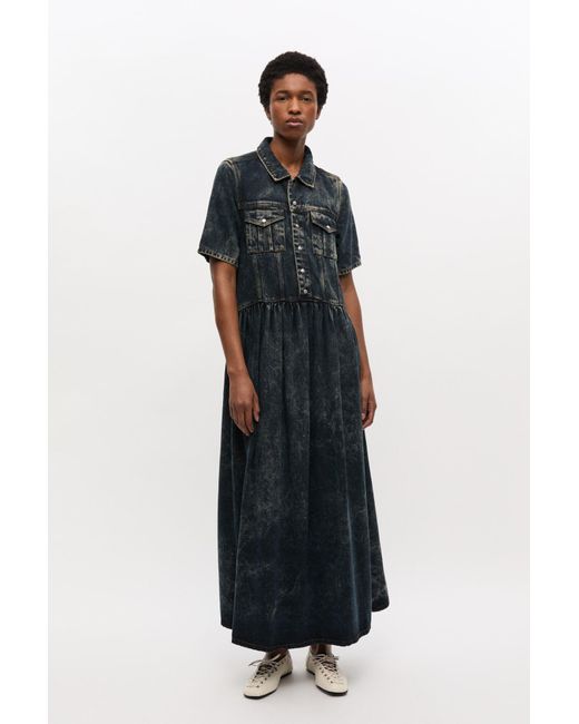 Ganni Multicolor Washed Denim Dress