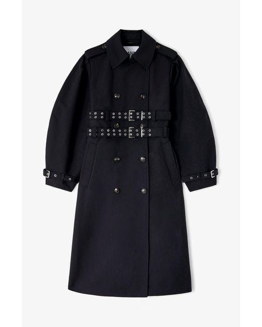 Ganni Blue Trench Coat