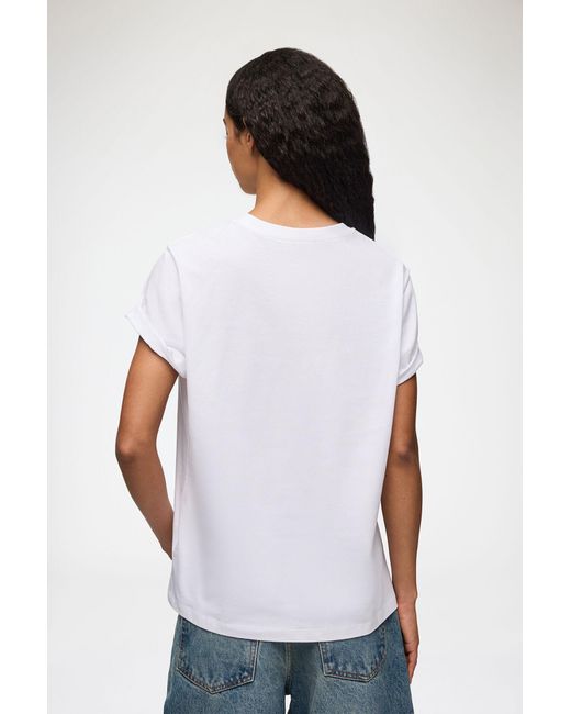 Ganni White Basic Jersey Cherry Relaxed T-shirt