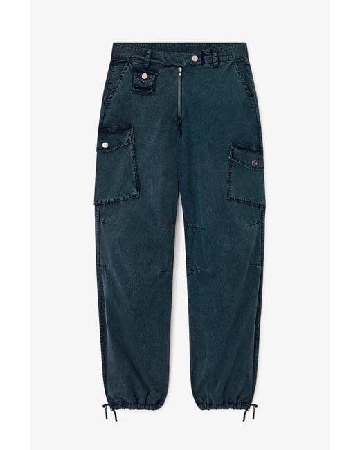 Ganni Blue Cargo Trouseres