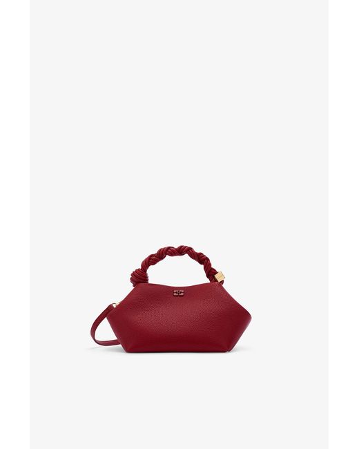 Ganni Red Grained Small Bou Bag
