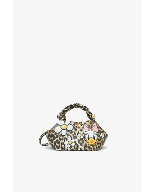 Ganni Brown Daisy Duck Leopard Small Bou Bag