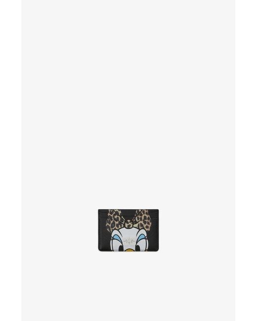 Ganni Black Bou Card Holder With Daisy Duck
