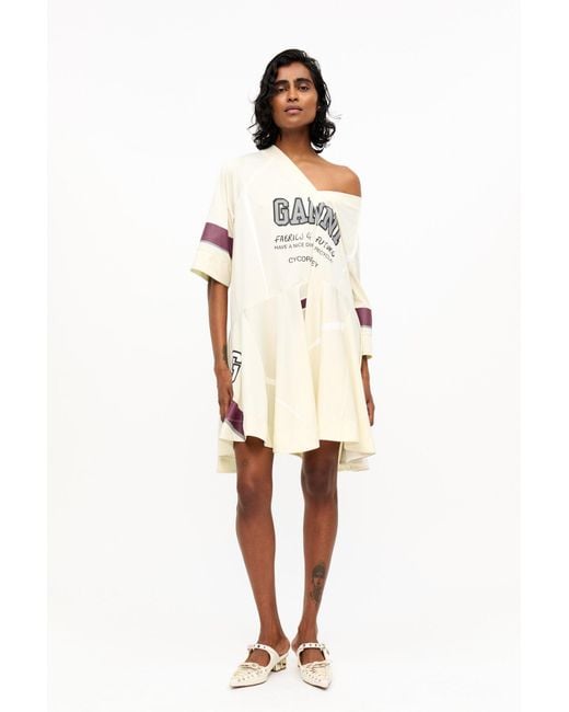 Ganni White Ivory League Oversized Mini Dress