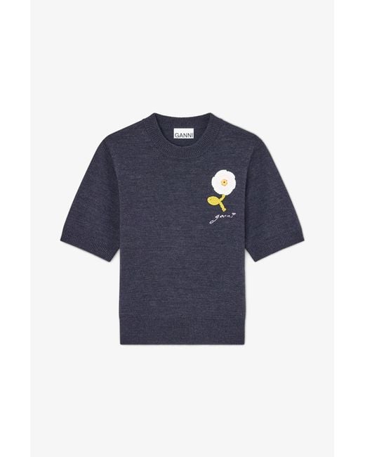 Ganni Blue Tee