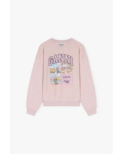 Ganni Pink Daisy Duck Comic Sweatshirt