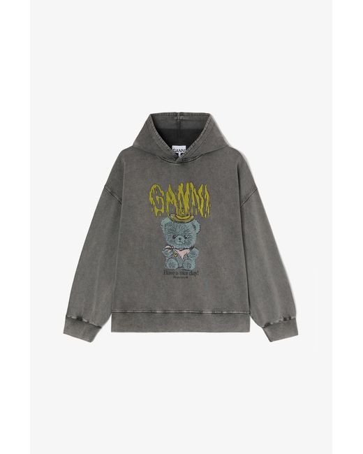 Ganni Black Vintage Wash Hoodie
