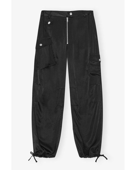 Ganni Black Cargo Trousers