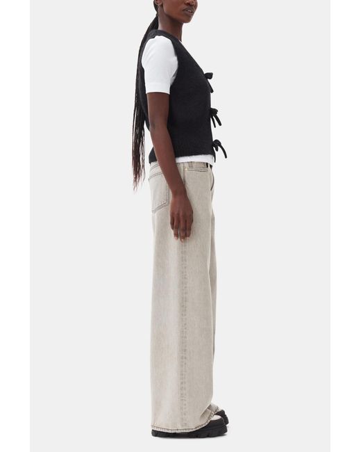Ganni Blue Tie String Vest