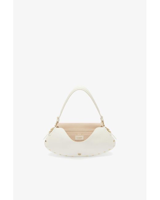 Ganni White B-Kat Bag Studs In
