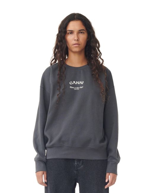 Ganni Gray Grey Isoli Oversized Sweatshirt