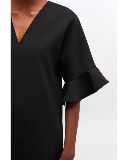 Ganni Black Mini Ruffle Dress