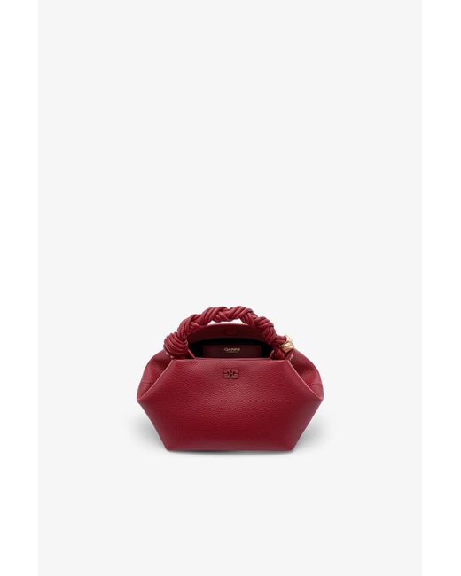 Ganni Red Grained Small Bou Bag