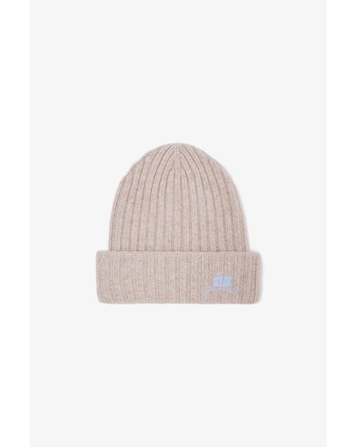 Ganni Natural Wool Knit Beanie