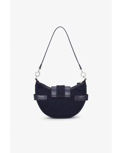 Ganni Blue Dark Denim Small Bucky Crossbody Bag