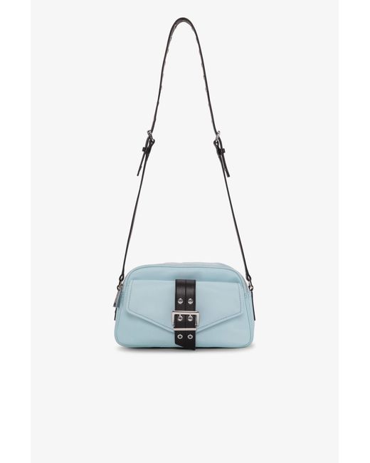 Ganni Blue Recycled Nylon Camera Bag