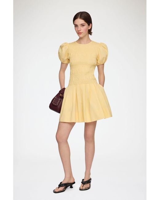 Ganni Natural Mini Dress