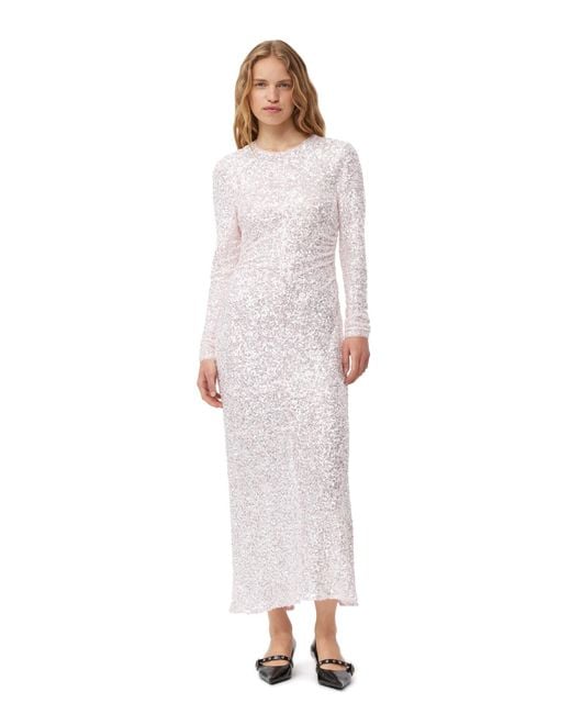Ganni Multicolor 3D Sequins Maxi Dress