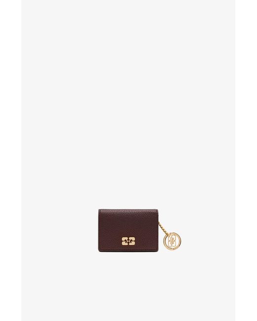 Ganni Brown Card Holder With Flap