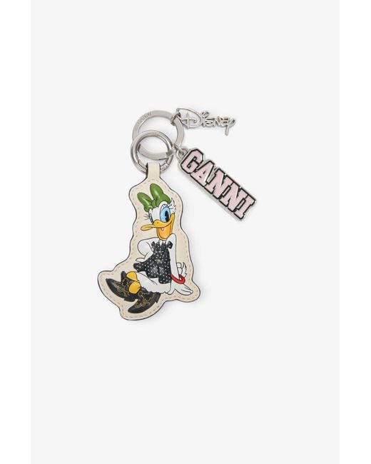 Ganni White Daisy Duck Keyring