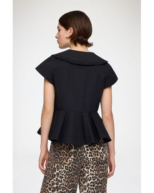 Ganni Black Blouse