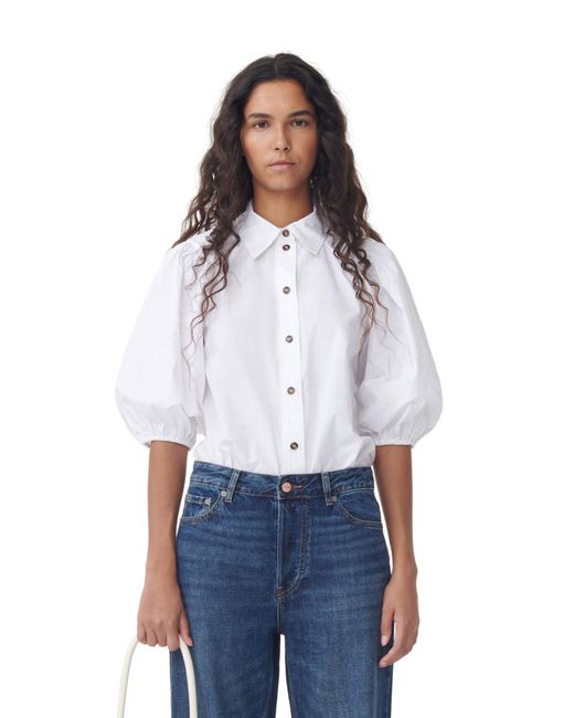 Ganni White Cottonpoplin Shirt