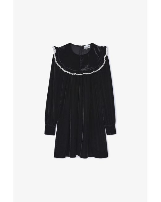 Ganni Black Velvet Dress