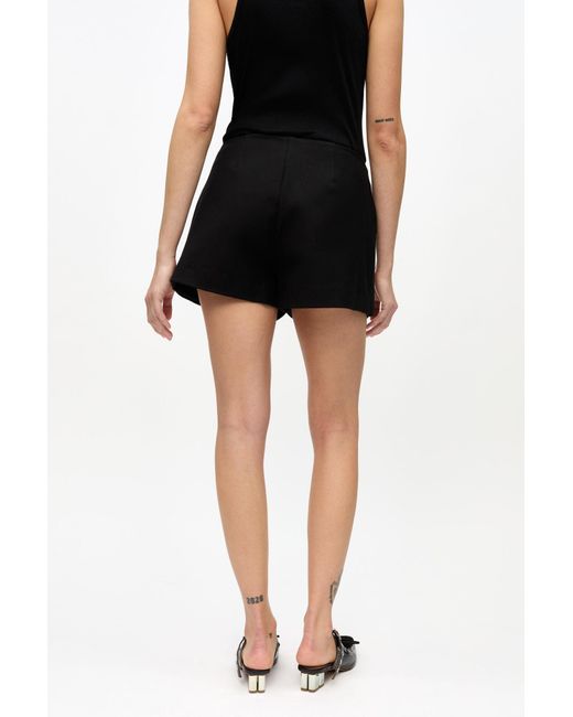 Ganni Black Heavy Cotton Tailoring Shorts