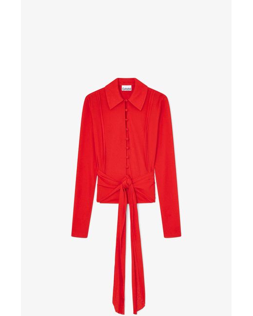 Ganni Red Shirt