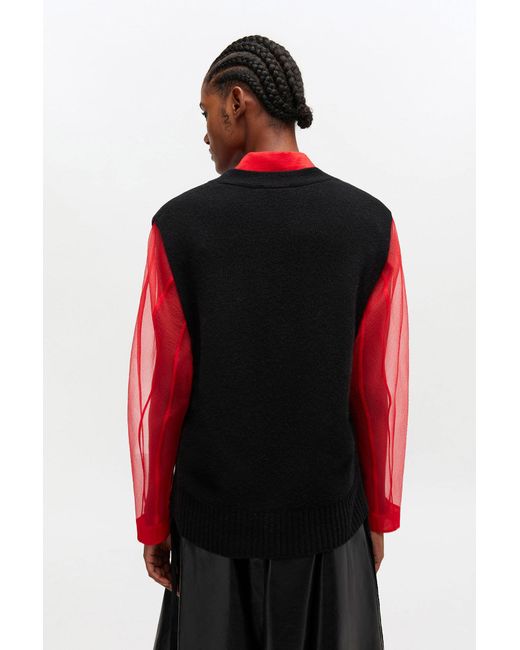 Ganni Red Wool Mix Vest