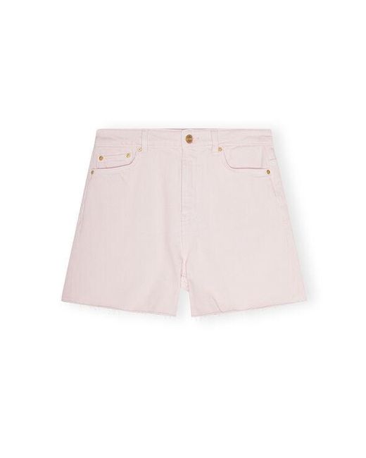 Ganni Blue Light Pink Denim Shorts