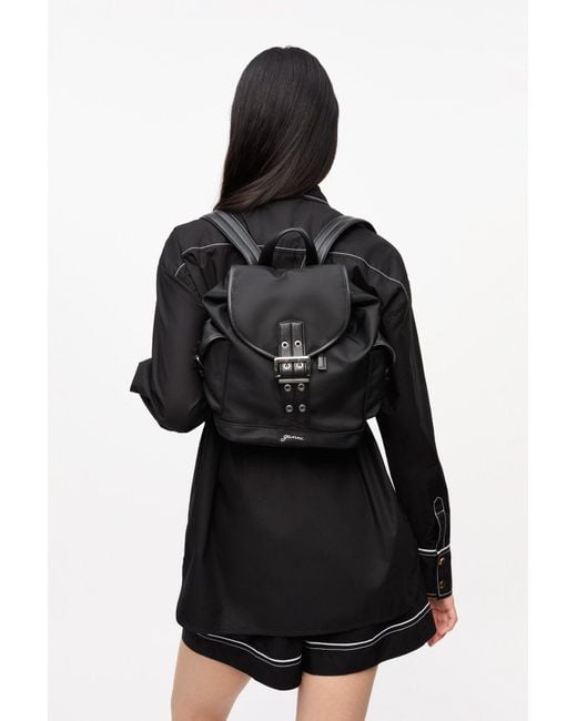 Ganni Black Small Bucky Nylon Backpack