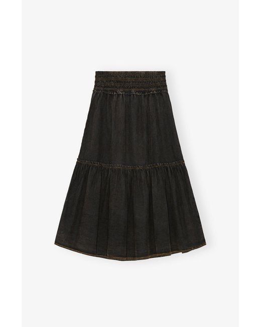 Ganni White Washed Smock Skirt