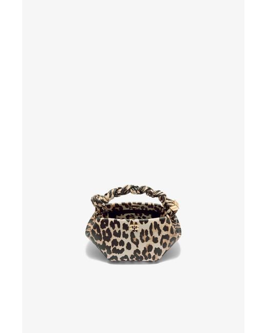 Ganni Brown Leopard Grained Mini Bou Bag