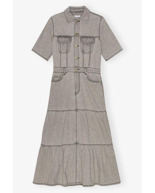 Ganni Natural Future Long Denim Dress