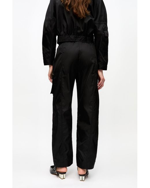 Ganni Black Duchesse Nylon Cargo Trousers