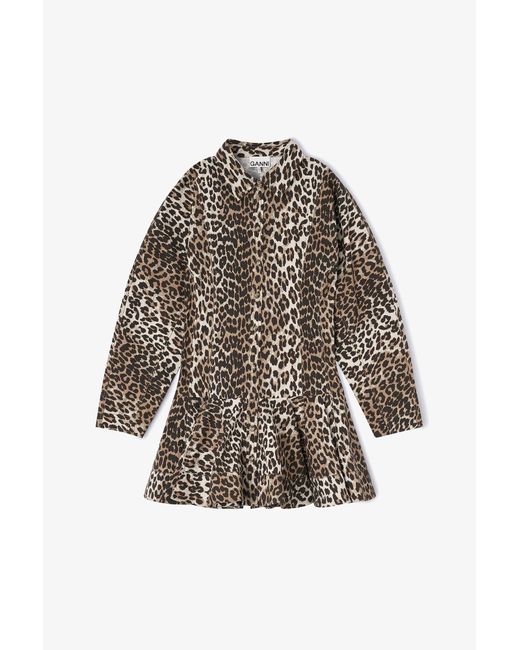 Ganni Multicolor Leopard Shirt Dress