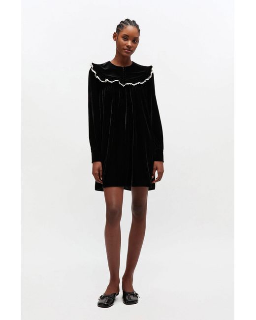 Ganni Black Velvet Dress