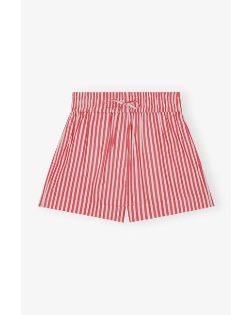 Ganni Red Elasticated Shorts