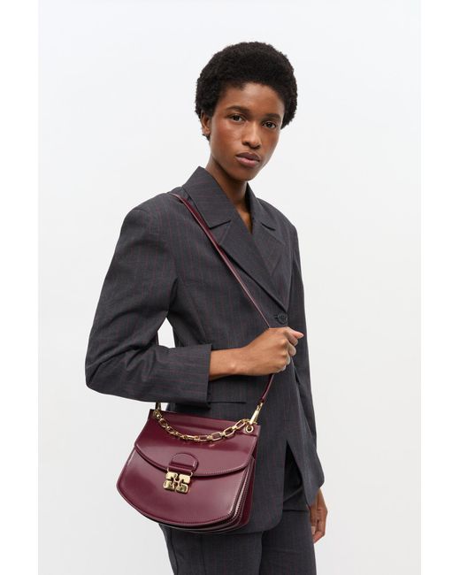 Ganni Burgundy Small Chain Apo-G Bag | Lyst UK