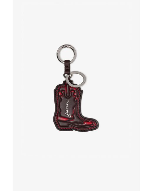 Ganni White Western Boot Keyring