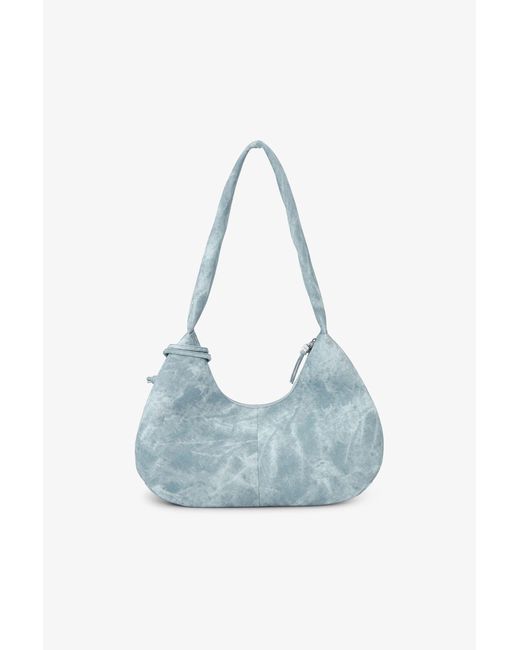 Ganni Blue Bleached Medium Hobo Bag