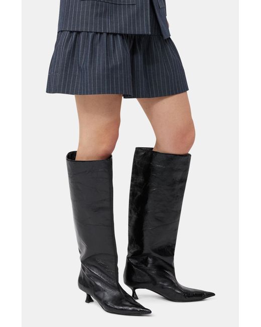 Ganni Blue Soft Slouchy High Shaft Boots