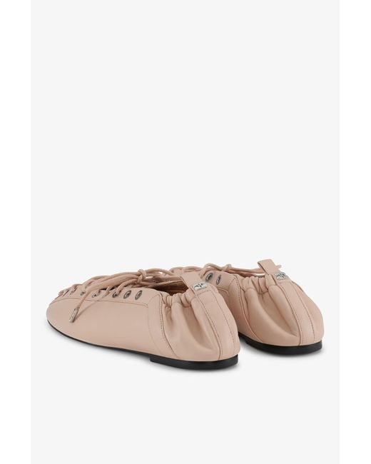 Ganni Multicolor Lace-Up Ballerinas