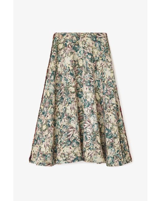 Ganni White Tapestry Long Circle Skirt